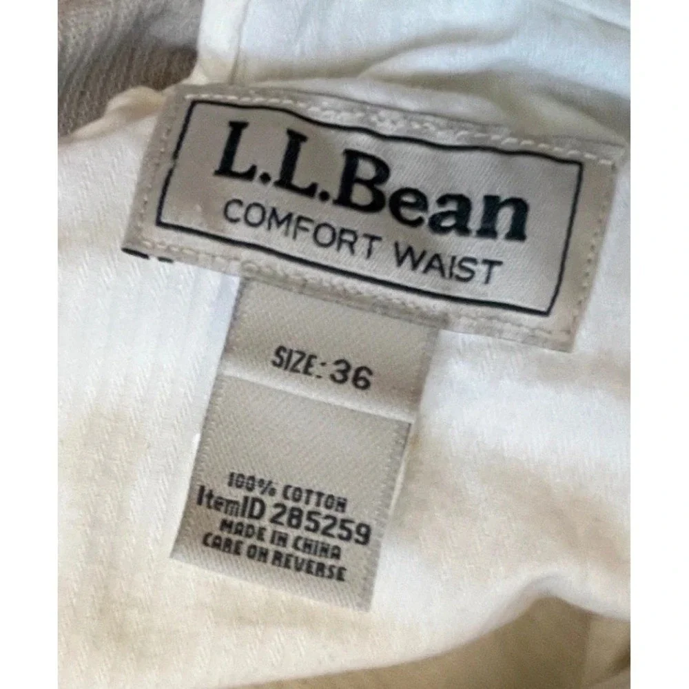 LL Bean Comfort Waist Corduroy Pants Mens 36 Tan Khaki Cotton Wide Wale Trousers